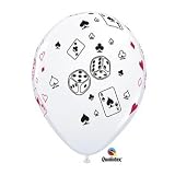 Casino Night Cards & Dice 11-Inch Latex Balloons, Qualatex 25 Per Pack