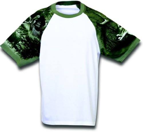 Deer Hunting Designer T-Shirt from Everyday Life (XX-Large, White/Hunter Green)