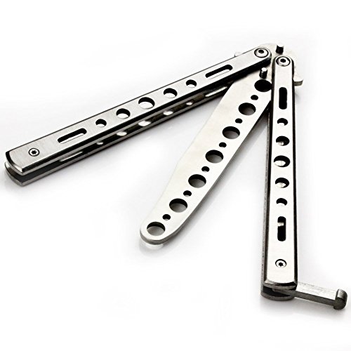 Oliasports silvertrainer metal silver practice butterfly balisong…