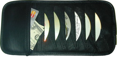 12 Disc Capacity Black Car Visor #CRY-91181 - Quantity of 1 Visor - (DVD Sun Shield, Holder, Carrier, Storage, Portfolio, Organizer)