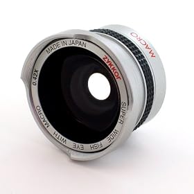Zykkor 0.42x 37mm Titanium Super Wide Angle Fisheye Lens with Macro - Silver - Made in Japan
