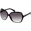 A|X Oversized Plastic Frame Sunglasses - Armani Exchange Women's Square Full Rim Designer Eyewear - Black/Gray Shaded
