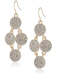 Kenneth Cole New York "Pave Item Boost" Gold Pave Circle Chandelier Drop Earrings