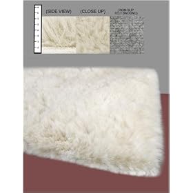 Flokati Faux Fur Rugs 6' x 9' (WHITE) by Cottontail Faux Fur Collection
