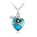 Blue Crystal Heart Pendant Necklace (Made With Swarovski Element)