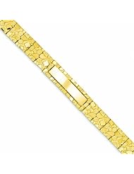14K Gold 12.0mm Nugget ID Bracelet 8 Inches