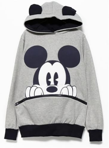 Sheinside Long Sleeve Mickey Hooded Sweatshirt