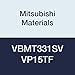 Mitsubishi Materials VBMT331SV VP15TF Carbide VB Type Positive Turning Insert with Hole, Unstable Cutting, Coated, Rhombic 35?, 0.375" IC, 0.187" Thick, 0.016" Corner Radius, SV Breaker (Pack of 10)