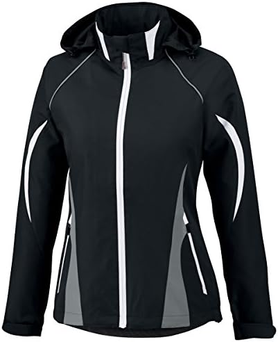 North End Impact Ladies Active Lite Color-Block Jacket. 78644 - X-Large - Black / Light Grey / White