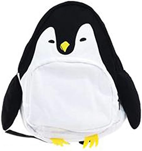 Darkspark Personality Cute Cartoon Penguin Backpack Canvas Womens Shoulder Bag Black White