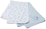 Little Me 2-Pack Receiving Blanket, Charming Choo Choo Blue