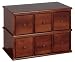 Leslie Dame Wood CD, DVD Storage Cabinet 6 Drawer Apothecary Style CD-150W Walnut