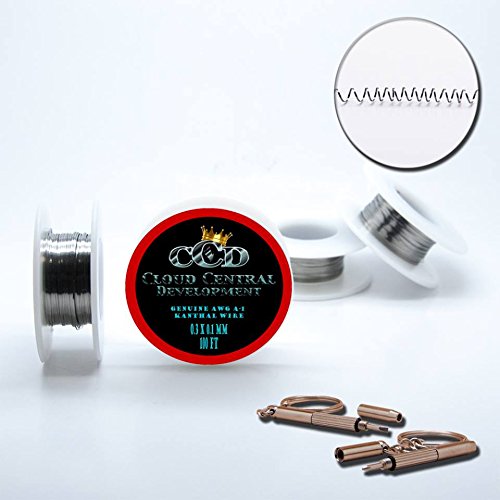 GENUINE CLOUD CENTRAL 100' ft 0.3 x 0.1 mm FLAT RIBBON KANTHAL A-1 AWG WIRE ROLL SPOOL 5.76 Ohm/ft Resistance w/ RBA RDA REBUILDABLE MULTI-TOOL
