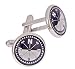 Silver plated cufflinks with compass points and horizon with presentation box. Made in the U.S.A
