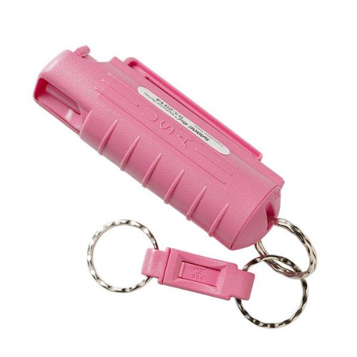 SABRE Compact Pepper Spray with Quick Release Key Ring (Pink)