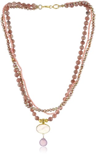 Nava Zahavi Promise Multi Strand Gemstones and 24k Gold Necklace