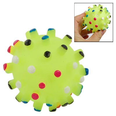See Yellowgreen Ball Shaped Squeaky Chew Toy for Pet Puppy