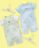 Greendog Baby Boy Beary Blue Knit Romper Set