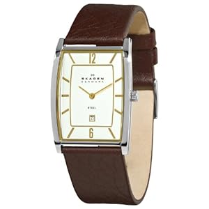 Skagen Men 294LSLD1 Steel Silver Dial and Brown Strap Watch