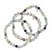 Pearls, Silver and Multi-Gemstone Set of 3 Stretch Bracelets
