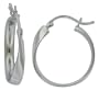 Platinum Plated Sterling Silver Hoop Earrings (0.4" Diameter)