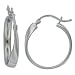 Platinum Plated Sterling Silver Hoop Earrings (0.4" Diameter)