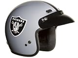 Brogies Bikewear Gray Medium NFL Oakland Raiders Motorcycle Three Quarter Helmet