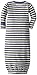 L'ovedbaby Unisex-Baby Newborn Organic Gown, Slate Stripe, 0-3 Months