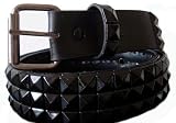 BeltsandStuds Goth Punk Black Stud Studded Snap on Belt