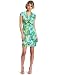 Kenneth Cole Women's Petite  Watercolor Ikat Printed Dress, Aquamarine Combo, Small