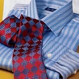 Blue Herringbone Dress Shirt