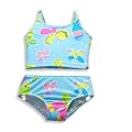 Girlfriends by Anita G Designer Clothes - Girls 2 Piece Butterfly Tankini Bathing Suit, Light Blue, Multi (Size 5)