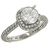 3 Sided Pave Diamond Engagement Ring .70cttw (cz ctr)