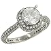 3 Sided Pave Diamond Engagement Ring .70cttw (cz ctr)