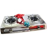 Portable Propane Gas Stove Double Burner T Gate Camping