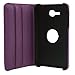 LK Luxury 360 Rotating PU Leather Case Cover For Samsung Galaxy Tab 3 Lite 7.0 T110 / T111 & Free Screen Protector + Stylus Pen (Purple)
