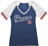 Atlanta Braves Women's '47 Brand Slugger V-Neck T-Shirt