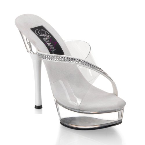 ALLURE 603 5 Inch Sexy Stiletto Heel Platform Slide With Rhinestones in 4 Colors