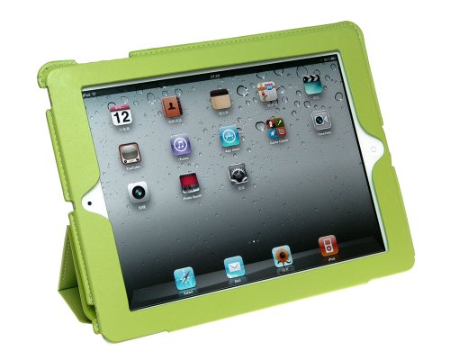 Bundle Monster Apple iPad 2 Synthetic Leather Kickstand Cover Case - Green