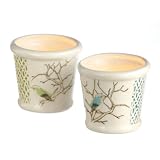 Ceramic Bird Votive/Tealight Candle Holder and Tabletop Decorations (set of 2)