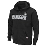 NFL Oakland Raiders Classic Heavyweight Full Zip Jacket Adult Long Sleeved Fullzip Fleece with Hood