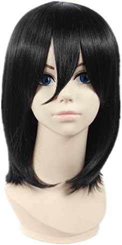 COSPLAZA Cosplay Wigs Attack On Titan Mikasa Ackerman Short Black Halloween Party Anime Hair
