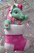 Green My Little Pony in Pink Stocking Christmas Ornament #ML0125