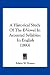 A Historical Study Of The E-Vowel In Accented Syllables: In English (1893)