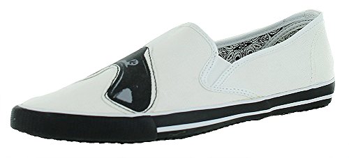 Draven Lipstick Gun Women's Slip On Canvas Shoes White Size 9