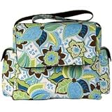 Floral Bouquet Messenger Bag - color: Blue