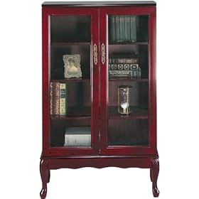 Traditional 31w 4 shelf Bookcase With Glass Doors, FOUR-SHELF, MAHOGANY by Home Decorators Collection