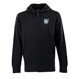 Antigua Men's NHL Tampa Bay Lightning Signature Hood Long Sleeve Full-Zip Fleece, Black, Large