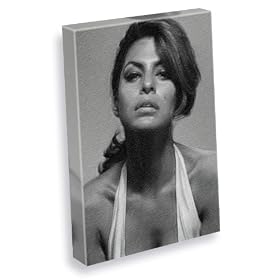 EVA MENDES - Canvas Print (A4 - Signed by the Artist) #js001
