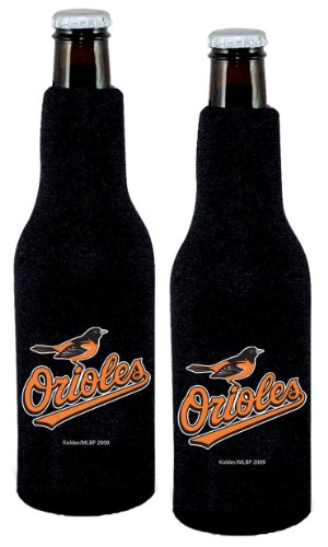 Baltimore Orioles Beer Bottle Koozie | Orioles Neoprene Bottle Suit with Zipper - Set of 2